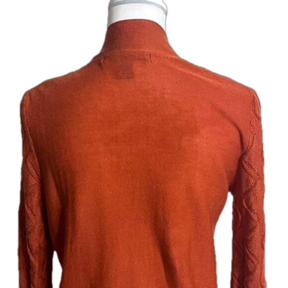 89th & Madison Orange Open Knit Cardigan in Small - Picture 6 of 13